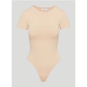 nwot Babaton contour crew shortsleeve bodysuit S toasted sesame